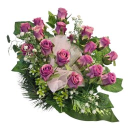 Stroik na cmentarz grób pomnik miska z obciążeniem róże