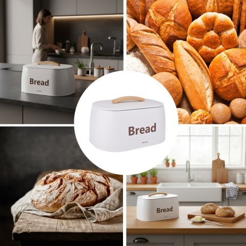 CHLEBAK POJEMNIK STALOWY NA PIECZYWO KINGHOFF KH-1947 BIAŁY