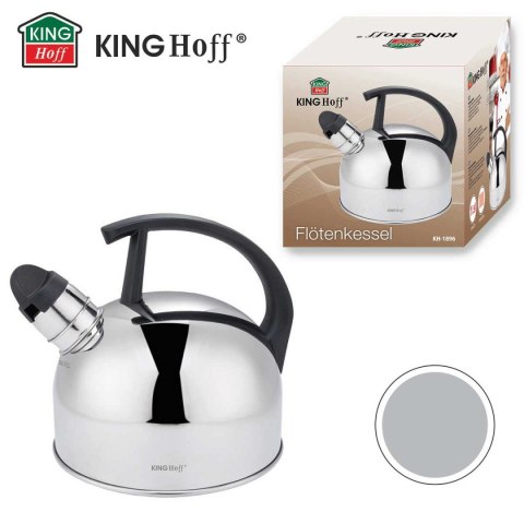 CZAJNIK 1,5L Z GWIZDKIEM KINGHOFF KH-1896 SREBRNY