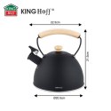 CZAJNIK 2,5L Z GWIZDKIEM KINGHOFF KH-1999 CZARNY MAT