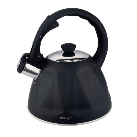 CZAJNIK 2L Z GWIZDKIEM KINGHOFF KH-1997 CZARNY MAT