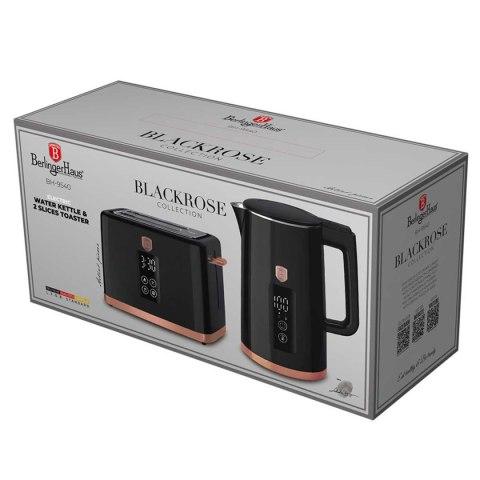 CZAJNIK ELEKTRYCZNY 1,7L + TOSTER CYFROWY BERLINGER HAUS BH-9540 BLACK ROSE