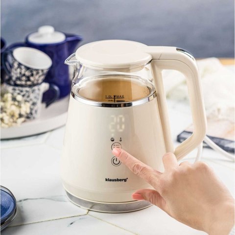 CZAJNIK ELEKTRYCZNY 1L KLAUSBERG KB-7893 LED REGULACJA TEMPERATURY