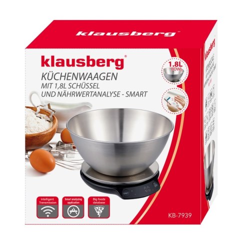 ELEKTRONICZNA WAGA KUCHENNA 5kg/1.8l KLAUSBERG KB-7939 Bluetooth