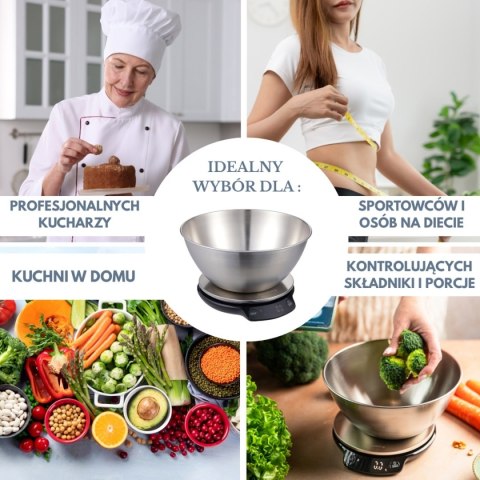 ELEKTRONICZNA WAGA KUCHENNA 5kg/1.8l KLAUSBERG KB-7939 Bluetooth