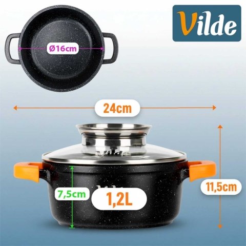 GARNEK GRANITOWY 1,2L 16cm Z POKRYWĄ Z AROMATYZEREM TERRUNA 199103