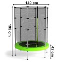 TRAMPOLINA Z SIATKĄ SAUT 140 CM ZIELONA