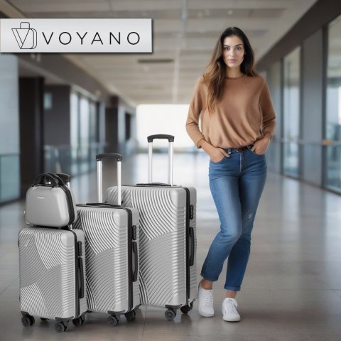 ZESTAW 4 WALIZEK PODRÓŻ NYCH AZORES SREBRNY 4W1