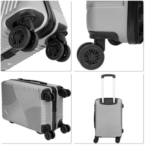 ZESTAW 4 WALIZEK PODRÓŻ NYCH AZORES SREBRNY 4W1