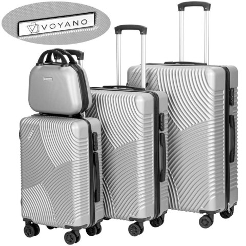 ZESTAW 4 WALIZEK PODRÓŻ NYCH AZORES SREBRNY 4W1