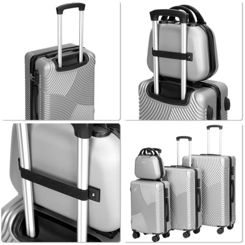 ZESTAW 4 WALIZEK PODRÓŻ NYCH AZORES SREBRNY 4W1