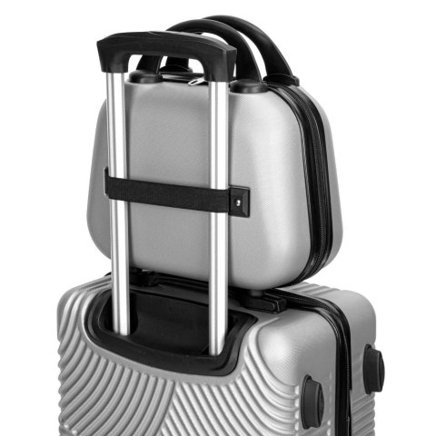 ZESTAW 4 WALIZEK PODRÓŻ NYCH AZORES SREBRNY 4W1