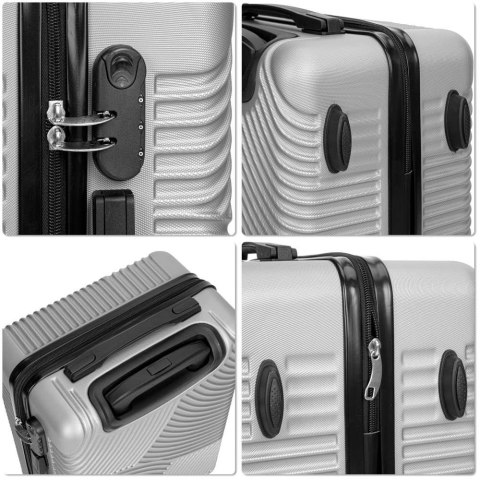 ZESTAW 4 WALIZEK PODRÓŻ NYCH AZORES SREBRNY 4W1