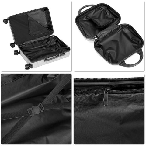 ZESTAW 4 WALIZEK PODRÓŻ NYCH AZORES SREBRNY 4W1