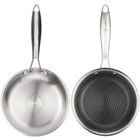 PATELNIA STALOWA 18cm Z POWŁOKĄ PLASTER MIODU E-7544