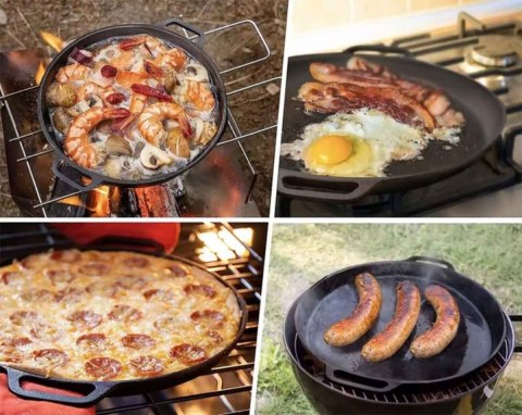 PATELNIA ŻELIWNA TALERZ DO PIZZY HAGE 30cm INDUKCJA