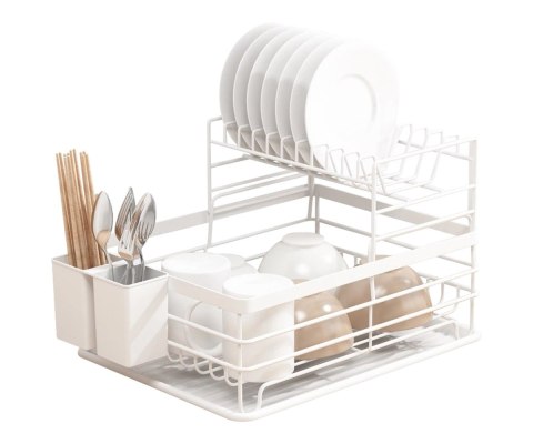 SUSZARKA DO NACZYŃ Z OCIEKACZEM I TACĄ E-8078 BIAŁA