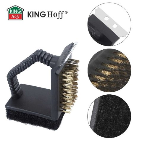SZCZOTKA 3w1 DO CZYSZCZENIA RUSZTU GRILLA KINGHOFF KH-1913
