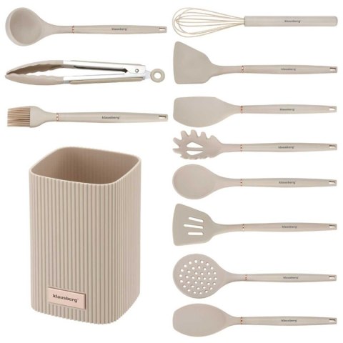 ZESTAW 12 SILIKONOWYCH PRZYBORÓW KUCHENNYCH W STOJAKU KLAUSBERG KB-9012