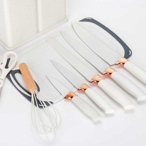 ZESTAW 19 ELEM. NOŻY I PRZYBORÓW KUCHENNYCH W STOJAKU E-6071