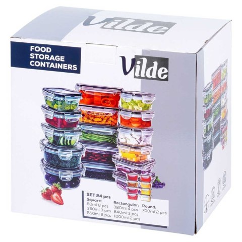 ZESTAW 24 POJEMNIKÓW NA ŻYWNOŚĆ Z POKRYWAMI I USZCZELKAMI 229159