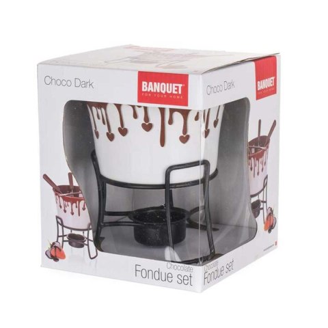 ZESTAW DO FONDUE CZEKOLADOWEGO + WIDELCZYKI BANQUET CHOCO DARK