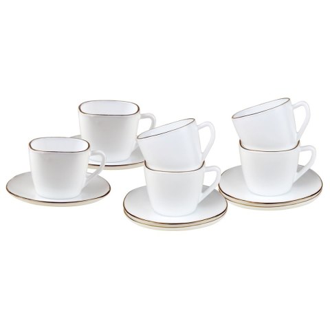 ZESTAW KAWOWY 6 FILIŻANEK ZE SPODECZKAMI KINGHOFF OPAL KH-1930