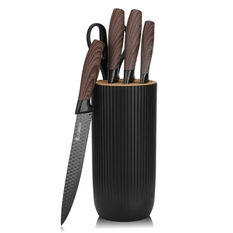 ZESTAW NOŻY KUCHENNYCH Z TASAKIEM W STOJAKU E-6309