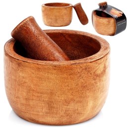Moździerz kuchenny do przypraw leków ucierania ziół drewniany EXCELLENT HOUSEWARE 259691