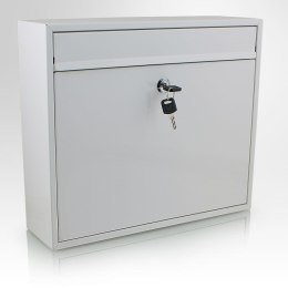 Biała Skrzynka pocztowa na listy połyskowa wrzutnia na gazety ulotki poczte