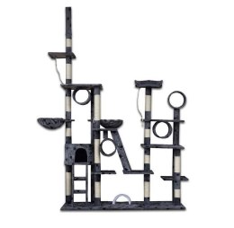 Ciemnoszary Drapak XXL dla kocich rodzin kotów Drzewko dla kota sizalowe