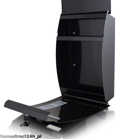 Czarna Skrzynka na listy pocztowa okrągła połyskowa odporna na korozję