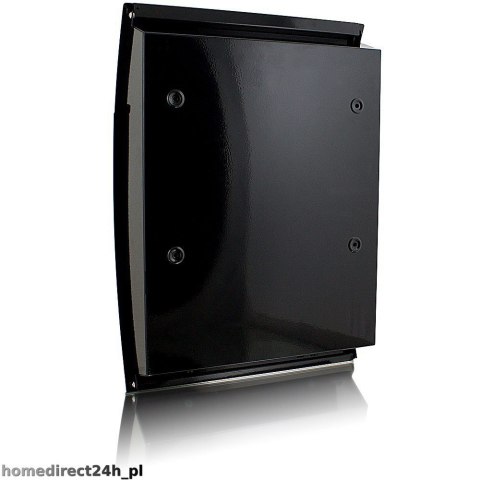 Czarna Skrzynka na listy pocztowa okrągła połyskowa odporna na korozję