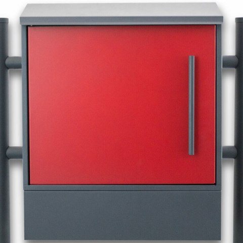 Duży Zestaw skrzynek pocztowych 2szt na słupkach A4 czerwone BITUXX