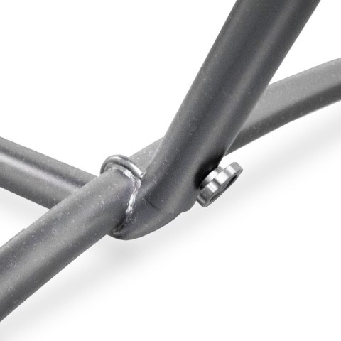 Granatowy Hamak huśtawka na stelażu Rama do ogrodu stabilny wygodny