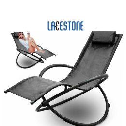 Nowoczesny leżak relaksacyjny wygodny z zagłówkiem czarny bujak