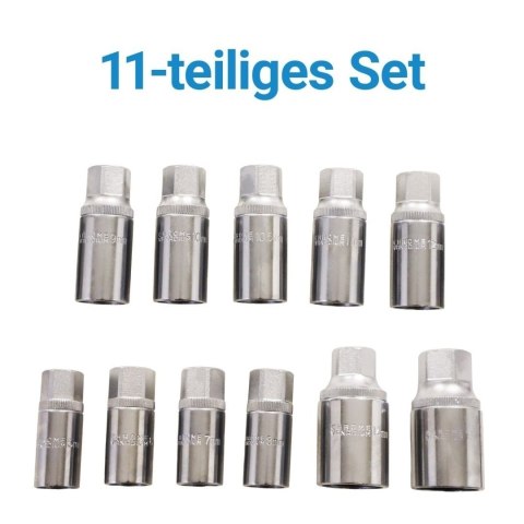 Profesjonalny zestaw wykrętaków do szpilek - BITUXX 11 elementów (napęd 1/2″)