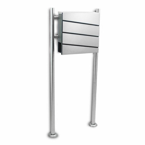 Skrzynka pocztowa na listy z gazetnikiem stalowa inox na słupku