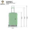 Walizka twarda 60L na 4 kółkach lekka zamek TSA teleskopowy uchwyt zielona
