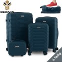Zestaw 4 walizek podróżnych z beautycase - twarda skorupa, kółka 360°, TSA