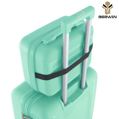 Zestaw 4 walizek podróżnych z beautycase - twarda skorupa, kółka 360°, zamek TSA