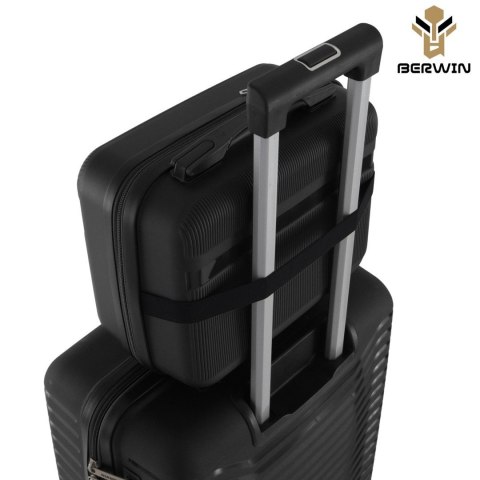 Zestaw 4 walizek podróżnych z beautycase - twarda skorupa, kółka 360°, zamek TSA