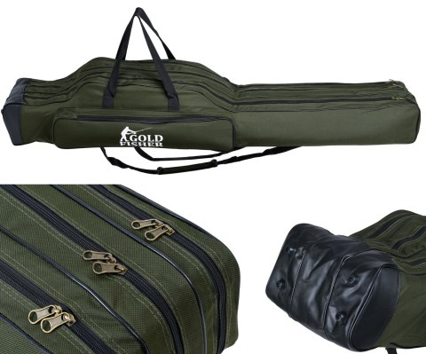 POKROWIEC NA WĘDKI 160 CM GOLD FISHER 3 KOMORY