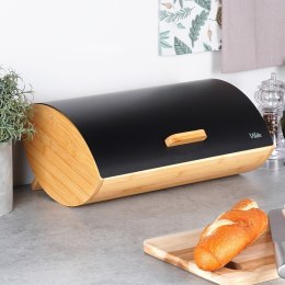 Chlebak drewniany metalowy czarny 35.5x24.5x15.5cm VILDE 259617