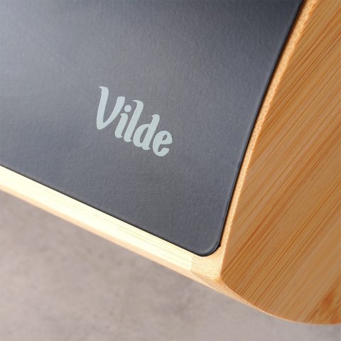 Chlebak drewniany metalowy czarny 35.5x24.5x15.5cm VILDE 259617