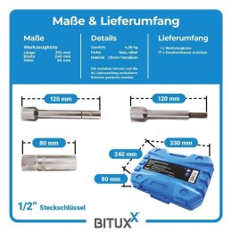 Zestaw narzędzi do amortyzatorów bituxx 18el 1/2″ profesjonalny