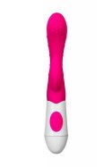 A-TOYS, Vibrator Nessy with Clitoral Stimulator, Silicone, Pink, 20 cm, 10 speeds, 2xAAA