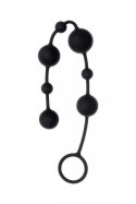 Anal beads Toyfa A-toys Coron, with balls, silicone, black, 35,9 cm