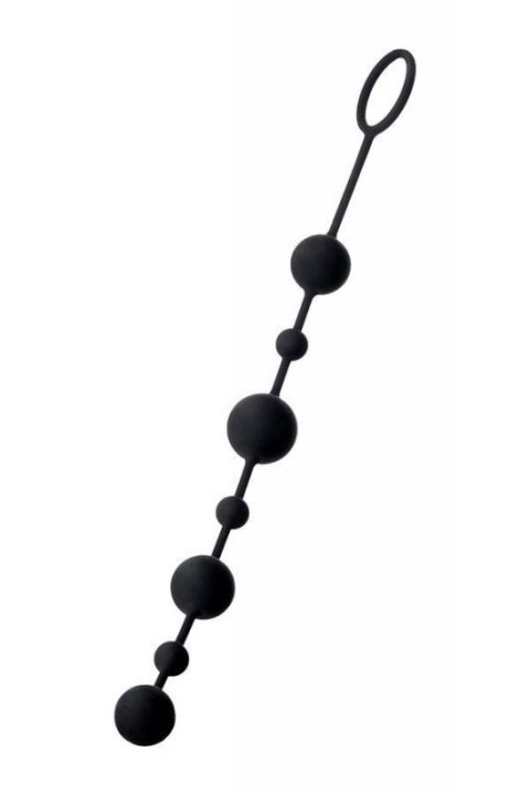 Anal beads Toyfa A-toys Coron, with balls, silicone, black, 35,9 cm
