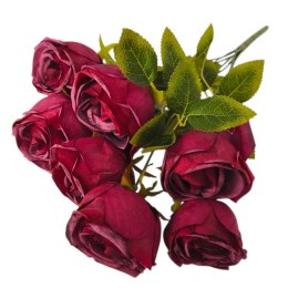 Bukiet róż do flakonu róże bordowe sztuczne kwiaty do kompozycji